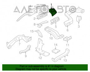 Grila de aerisire a panoului frontal al șoferului pentru BMW X5 F15 14-18, negru