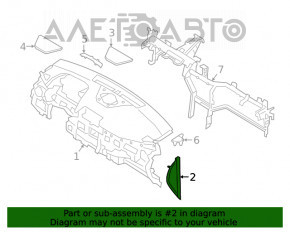 Capacul torpedoului lateral stânga Hyundai Kona 18-23 negru