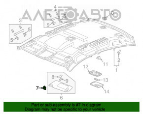 Крючок крепления водительского козырька Honda Accord 18-22 серый