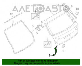 Capacul balamalei portbagajului stânga Audi Q7 4L 10-15 negru.