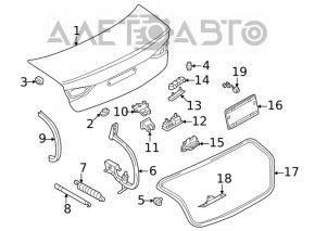 Защита крышки багажника Audi A3 8V 15-16 4d