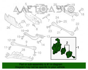 Butucul cu flanșă și capacul roții spate dreapta Audi A4 B9 17- AWD