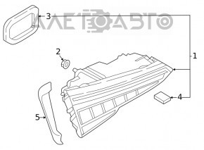 Lampă interioară pentru capacul portbagajului stânga Audi A4 B9 17-19 sedan LED