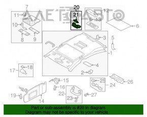 Plafonul de iluminare pentru VW CC 08-17 gri șofer