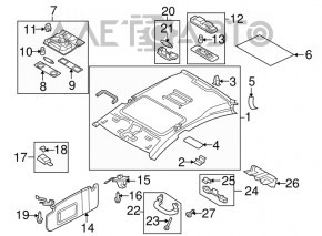 Plafonul de iluminare pentru VW CC 08-17 gri șofer