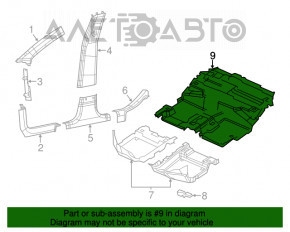 Acoperirea podelei din spate pentru Jeep Cherokee KL 14- negru, pentru curățare.