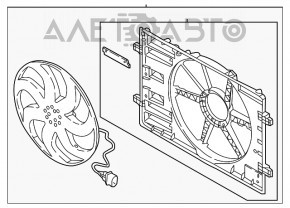 Difuzorul carcasei radiatorului asamblat VW Golf 15- 1.8T pe motorul 1 nou, neoriginal.