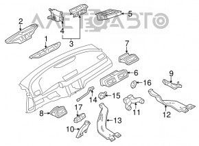 Воздуховод торпеды правый VW CC 08-17