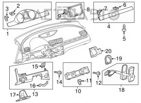 Capacul panoului frontal dreapta VW CC 13-17 gri, zgârietură