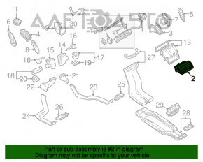 Tubul de aerisire central al torpilei Audi Q7 4L 10-15 cu crom