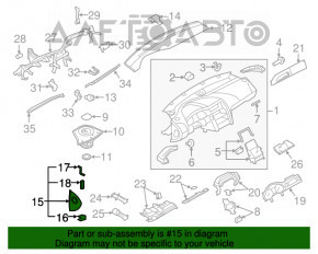 Capacul panoului frontal lateral stânga Audi Q7 4L 10-15 bej