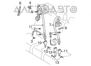 Ремень безопасности задний правый Audi Q7 4L 10-15 беж