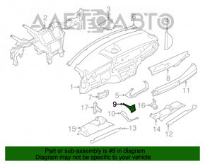 Capacul panoului frontal stânga BMW X5 F15 14-18 din lemn, zgârieturi