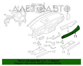 Capacul panoului frontal dreapta BMW X5 F15 14-18 din lemn, zgarieturi