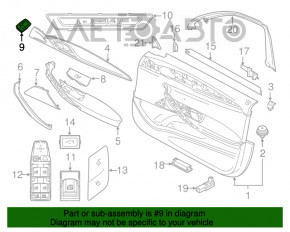 Capacul butonului de deschidere a portbagajului pentru BMW 5 G30 17-23, negru.