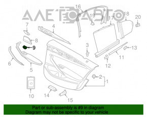 Maneta de control a geamului electric spate stânga pentru BMW 5 G30 17-23, neagră