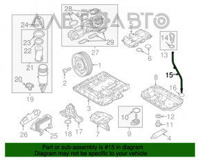 Tubul de nivel al uleiului pentru Porsche Cayenne 958 11-17 4.8 Turbo