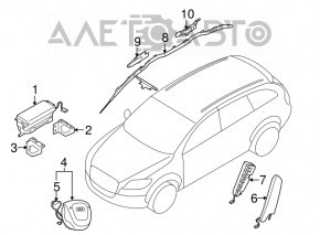 Airbag-ul din volanul șoferului pentru Audi Q7 4L 10-15, culoare bej, butoane pe crom