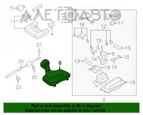 Ручка КПП Audi Q7 4L 10-15 кожа, бежевая, царапины, потрескана кожа