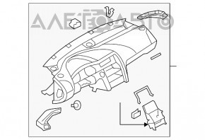 Торпедо передняя панель с AIRBAG Audi Q7 4L 10-15 бежевая, надломаны крепления, царапины, под химчистку