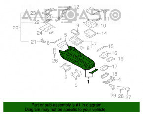 Consola centrală cu cotier și suporturi pentru pahare Audi Q7 4L 10-15 bej, zgârieturi, necesită curățare chimică