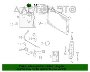 Capacul rezervorului de expansiune al sistemului de răcire BMW 5 F10 09-17 nou OEM original