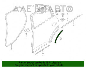 Garnitura ușii din spate dreapta pentru Mini Cooper Countryman R60 10-16 pe margine