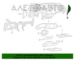 Capacul torpedoului lateral dreapta Dodge Challenger 09- negru