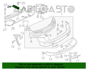 Colțul amplificatorului de bara spate stânga Porsche Macan 15-