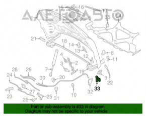 Manerul de deschidere a capotei Porsche Macan 15-18, negru, de interior