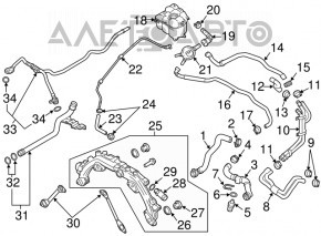 Tubulatura sistemului de racire Porsche Macan 15-18 3.0T, 3.6T