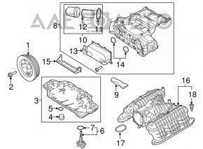 Capacul carcasei filtrului de ulei Porsche Macan 15-18 3.0T, 3.6T