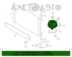 Rezervorul de expansiune al sistemului de răcire Porsche Macan 15-18 2.9T, 3.0T, 3.6T fără capac nou OEM original