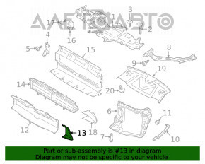 Conducta de aerisire a radiatorului stânga spate pentru Porsche Macan 15-18