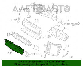 Conducta de aerisire a radiatorului frontal central pentru Porsche Macan 15-