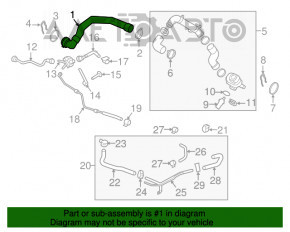 Racordul de răcire stânga Porsche Macan 15-18 3.0T, 3.6T