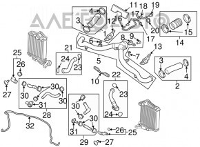 Tubul de intercooler stânga pentru Porsche Macan 15-18 3.0T, 3.6T