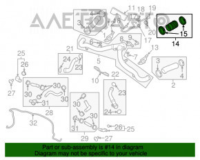 Tubulatura ondulata a intercoolerului Porsche Macan 15-18 3.0T, 3.6T