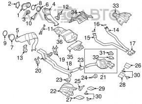 Suport catalizator stânga Porsche Macan 15-18 3.0T, 3.6T