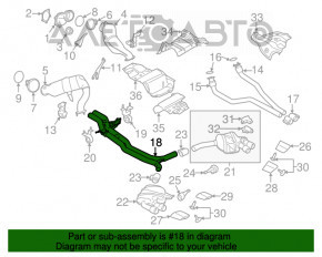 Выпускная трасса средняя часть Porsche Macan 15-18 3.0T, 3.6T