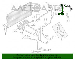 Tubul de aer condiționat condensator-compresor primul Porsche Macan 15-18 3.0T, 3.6T