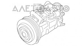 Компрессор кондиционера Porsche Macan 15-18 3.0T, 3.6T