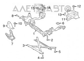 Suport cadru frontal dreapta Porsche Macan 15-18 nou original