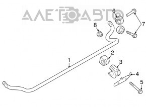 Stabilizator spate Porsche Macan 15- 2.9T, 3.0T, 3.6T