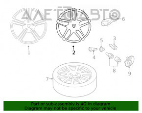 Диск колесный R20 x 9J Porsche Macan 15-18 графит, легкая бордюрка