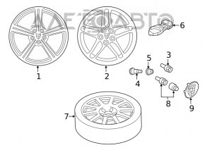 Диск колесный R20 x 9J Porsche Macan 15-18 графит, легкая бордюрка