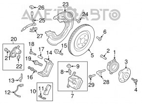 Placă de frână spate stânga Porsche Macan 15-18 330/21mm ruginită