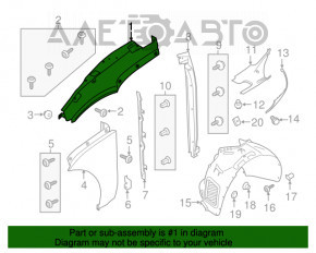 Aripa dreapta fata Porsche Macan 15-18, partea superioara, argintie M7U, aluminiu