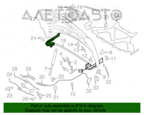 Garnitura capac motor dreapta spate Porsche Macan 15-18 pe caroserie