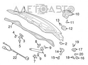 Ușa portbagajului goală cu geam Porsche Macan 15-18 argintiu M7U, aluminiu, lovitură